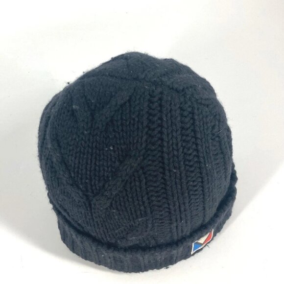 LOUIS VUITTON M75377 LV logo beanie knit cap Knit hat wool Black - Picture 4 of 16
